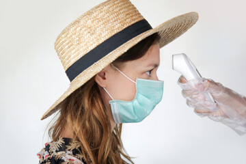 Safety measures during coronavirus. Infrared Thermometer. Measure body temperature from a distance....