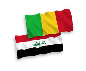 Flags of Mali and Iraq on a white background