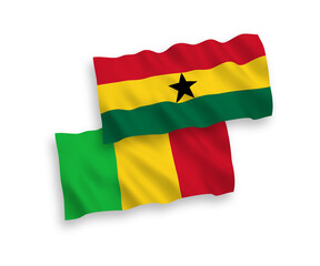 Flags of Mali and Ghana on a white background