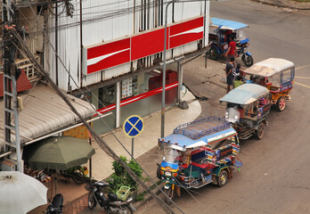 Typical street in Vientiane. Laos