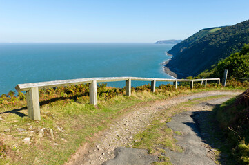 Fototapeta premium South West Coast Path near Countisbury, Exmoor, Devon