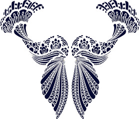 Obraz premium beautiful folk art, floral decoration beautiful flower illustration 