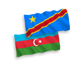 Flags of Azerbaijan and Democratic Republic of the Congo on a white background
