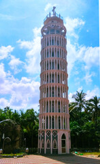 A buauitful tower at Our Lady of Fatima Church, placed at  Perampalli, Udupi, Karnataka, India