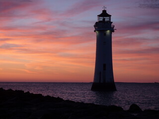 lighthouse at sunset