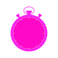 Stopwatch pink sign on a white background, icon for design, vector illustration