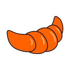 French croissant on a white background, icon for design, vector