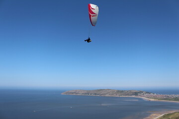 paragliding on the coast