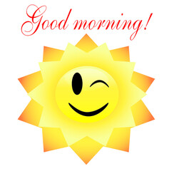 illustration smile joyful yellow sun good morning