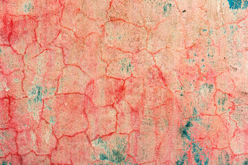 Background wall with putty painted pink texture surface