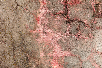 Background wall with putty painted pink texture surface