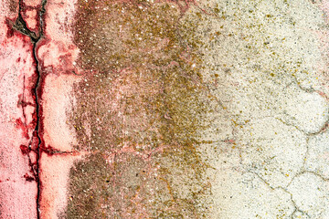 Background wall with putty painted pink texture surface