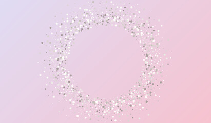 Silver Circle Falling Pink Background. Paper 