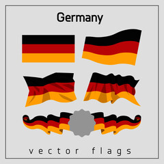 Waving vector flags of Germany