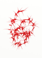 Naklejka premium Red paint pattern isolated on white