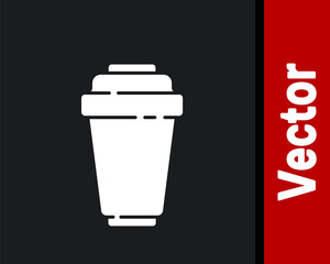 White Water filter cartridge icon isolated on black background. Vector Illustration.