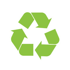 Obraz premium Recycle vector icon. Arrows recycle eco green symbol. Rounded angles. Recycled sign illustration isolated on white background.