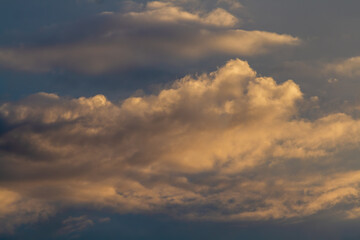 Heaven. Cumulus vanilla clouds. Natural background.