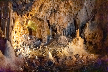 Italy, Campania, Conca dei Marini, Grotta Smeralda - 17 August 2019 - The spectacle of the Emerald Grotto of Conca dei Marini