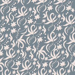 Endless pattern of seagulls on a blue background