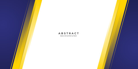 Paper layer abstract geometric blue and yellow on white background. Rectangle and lines use for banner, cover, poster, wallpaper, design with space for text. Business report cover background design