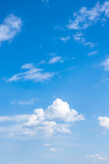 Beautiful white-winged clouds flying across the sky