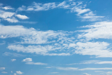 Beautiful white-winged clouds flying across the sky