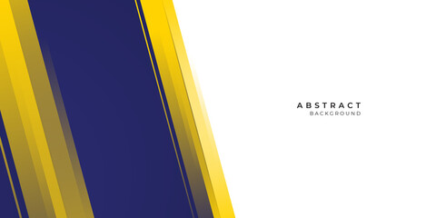 Modern blue yellow white wide banner background for presentation design