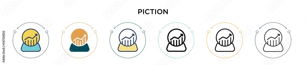 Poster prediction icon in filled, thin line, outline and stroke style. vector illustration of two colored a