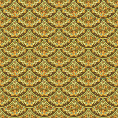 Vector seamless pattern. Ethnic nature background