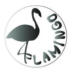 vector pink  flamingo logo  isolated on white background, flamingo icon with lettering