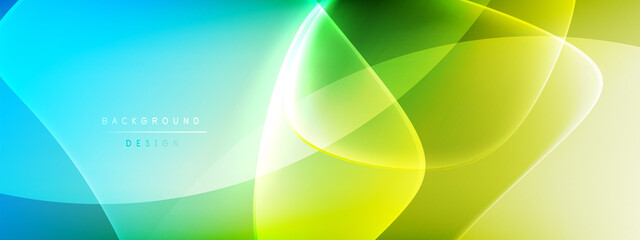 Vector abstract background - liquid bubble shapes on fluid gradient with shadows and light effects. Shiny design template for text