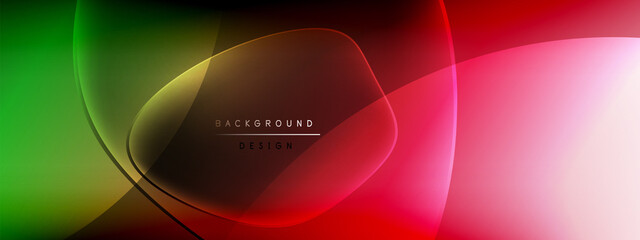 Vector abstract background - liquid bubble shapes on fluid gradient with shadows and light effects. Shiny design template for text