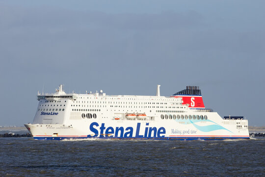 ROTTERDAM, THE NETHERLANDS - JANUARY 13: Stena Line ferry ship the Stena Hollandica leaves Hoek van Holland to Harwich, England on June 13, 2011 in Hoek van Holland, The Netherlands. Founded in 1962 i