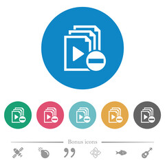 Remove item from playlist flat round icons