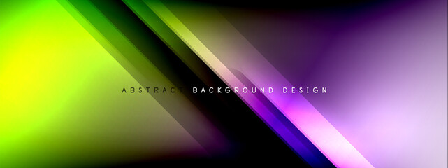Naklejka premium Motion concept neon shiny lines on liquid color gradients abstract backgrounds. Dynamic shadows and lights templates for text