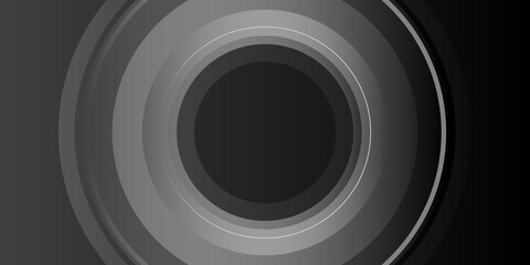Abstract black and white presentation background with circle stripes concept for business and social media post stories design template