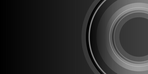 Abstract black and white presentation background with circle stripes concept for business and social media post stories design template