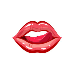 Sexual and female glamour lips with tongue