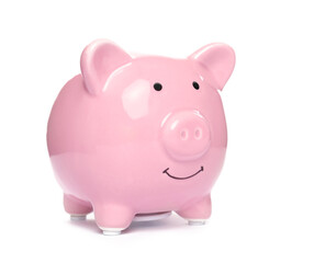 Pig piggy bank isolated on white background