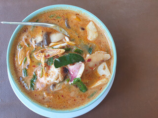 Seafood Tom Yum,Thai food, Top view