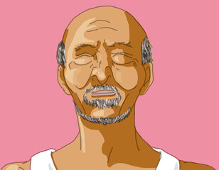 Asian senior man looking fine