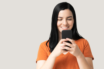 Woman Texting Through Mobile Phone
