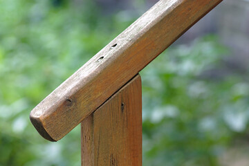old wooden railings of a country house