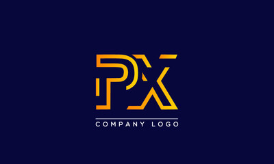 Fototapeta na wymiar Creative letters PX Logo Design Vector Template. Initial Letters PX Logo Design 