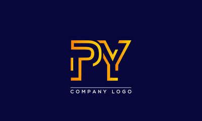 Fototapeta na wymiar Creative letters PY Logo Design Vector Template. Initial Letters PY Logo Design 
