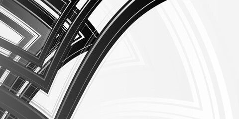 Modern abstract black white presentation background with curve wave lines texture pattern