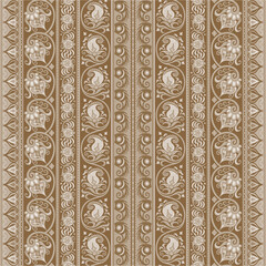 Abstract ethnic floral pattern, vector background