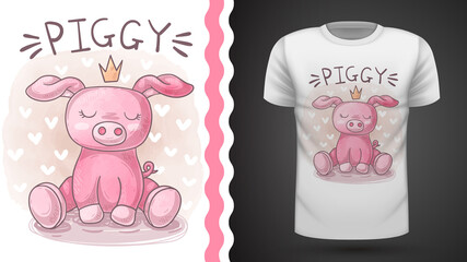 Pirincess pig - idea for print t-shirt