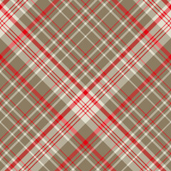 Seamless pattern in simple cozy beige and bright red colors for plaid, fabric, textile, clothes, tablecloth and other things. Vector image. 2